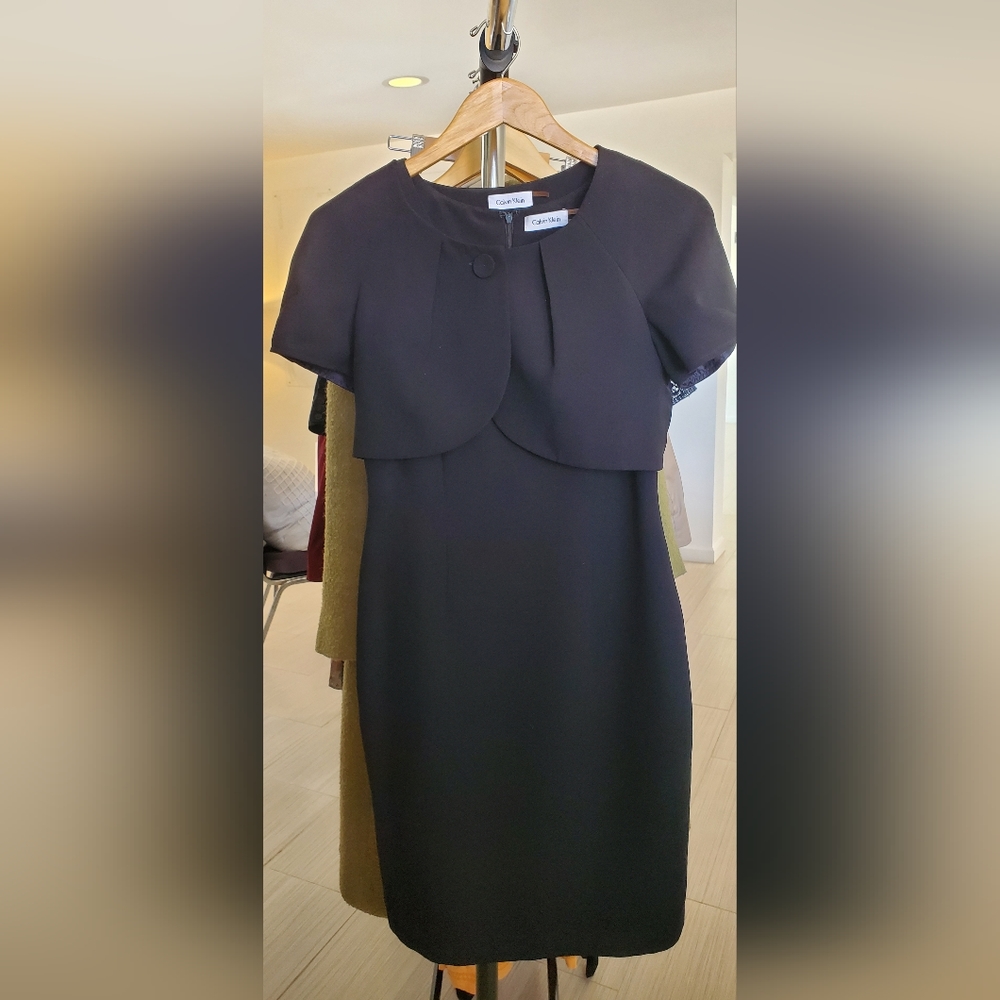 Calvin Klein Sleeveless Sheath & Cap Sleeve Bolero Jacket Dress Set (6)